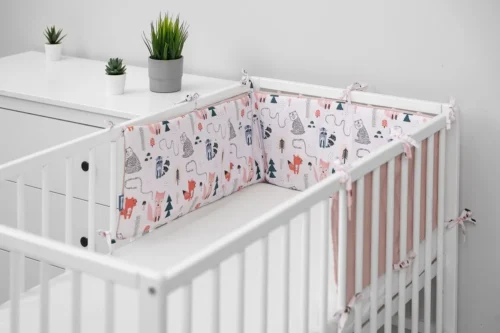 Sensillo Baby Bedbumper - Bedomrander - Anti Stootrand Ledikant - Bed Zijbeschermers - 180x30cm - Wafel Roze Vosjes -Baby Verzorging 1200x800 287