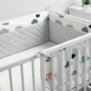 Sensillo Baby Bedbumper - Bedomrander - Anti Stootrand Ledikant - Bed Zijbeschermers - 180x30cm - Grijze Wolkjes -Baby Verzorging 1200x800 290