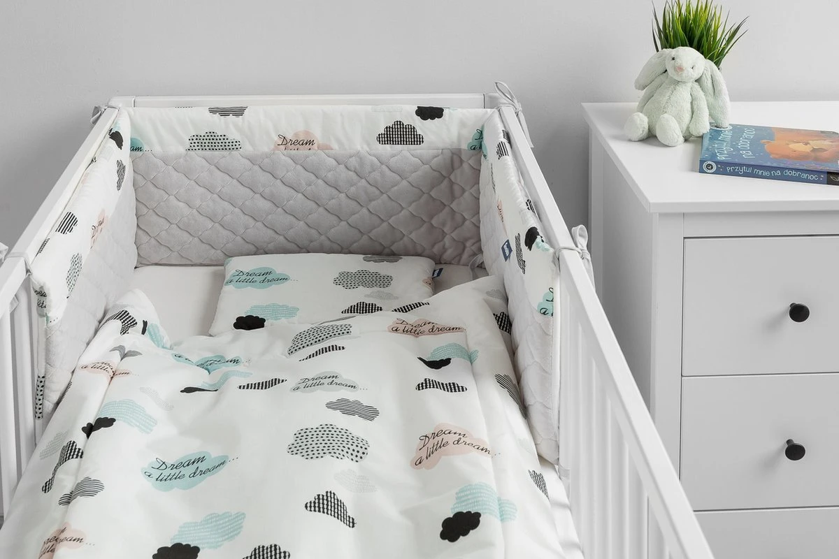 Sensillo Baby Bedbumper - Bedomrander - Anti stootrand Ledikant - Bed Zijbeschermers - 180x30cm - Grijze Wolkjes Sensillo Baby Bedbumper - Bedomrander - Anti Stootrand Ledikant - Bed Zijbeschermers - 180x30cm - Grijze Wolkjes -Baby Verzorging 1200x800 292