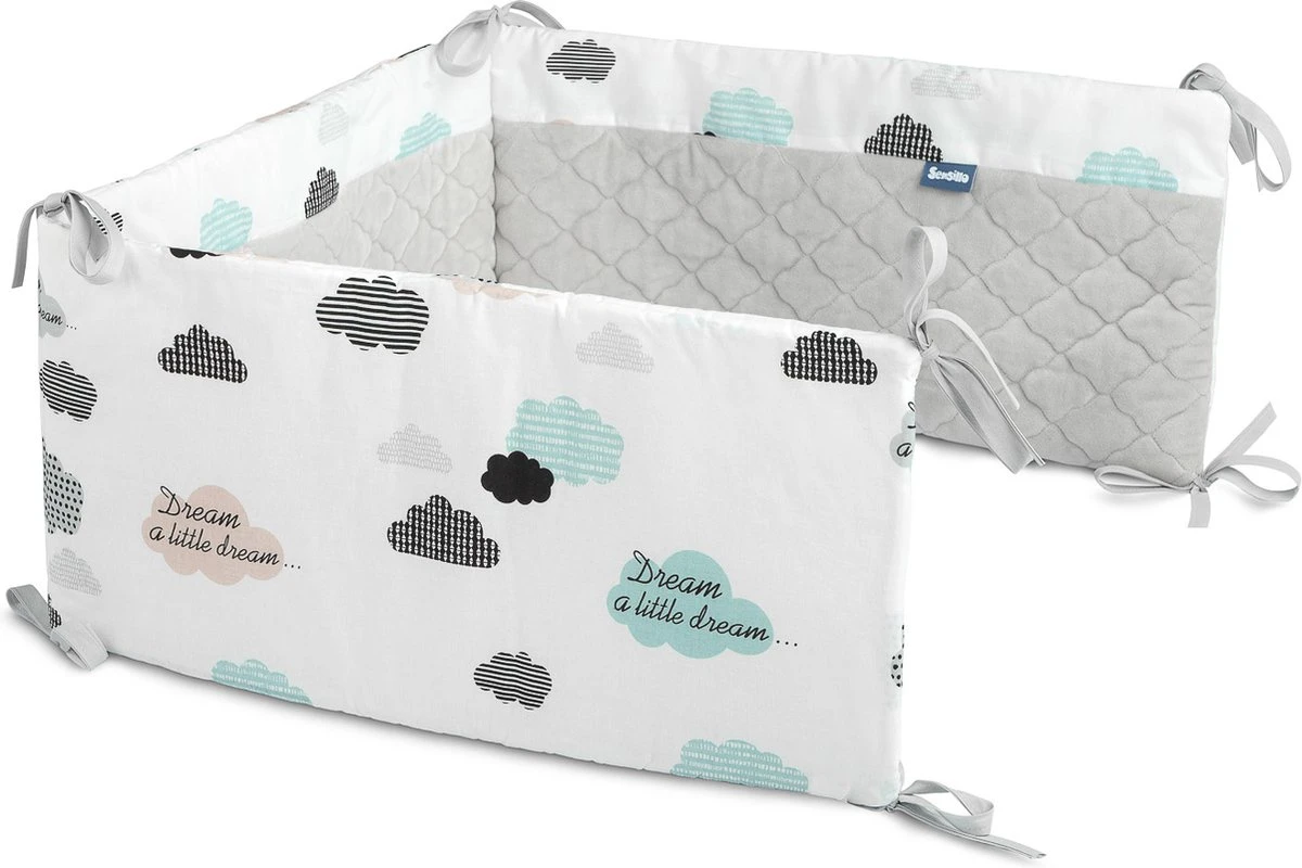 Sensillo Baby Bedbumper - Bedomrander - Anti stootrand Ledikant - Bed Zijbeschermers - 180x30cm - Grijze Wolkjes Sensillo Baby Bedbumper - Bedomrander - Anti Stootrand Ledikant - Bed Zijbeschermers - 180x30cm - Grijze Wolkjes -Baby Verzorging 1200x800 294