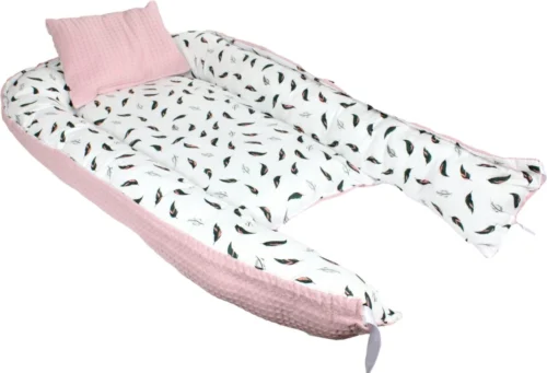 Hibaby Babynest - 90x57cm - Roze Met Printje - Inclusief Kussen