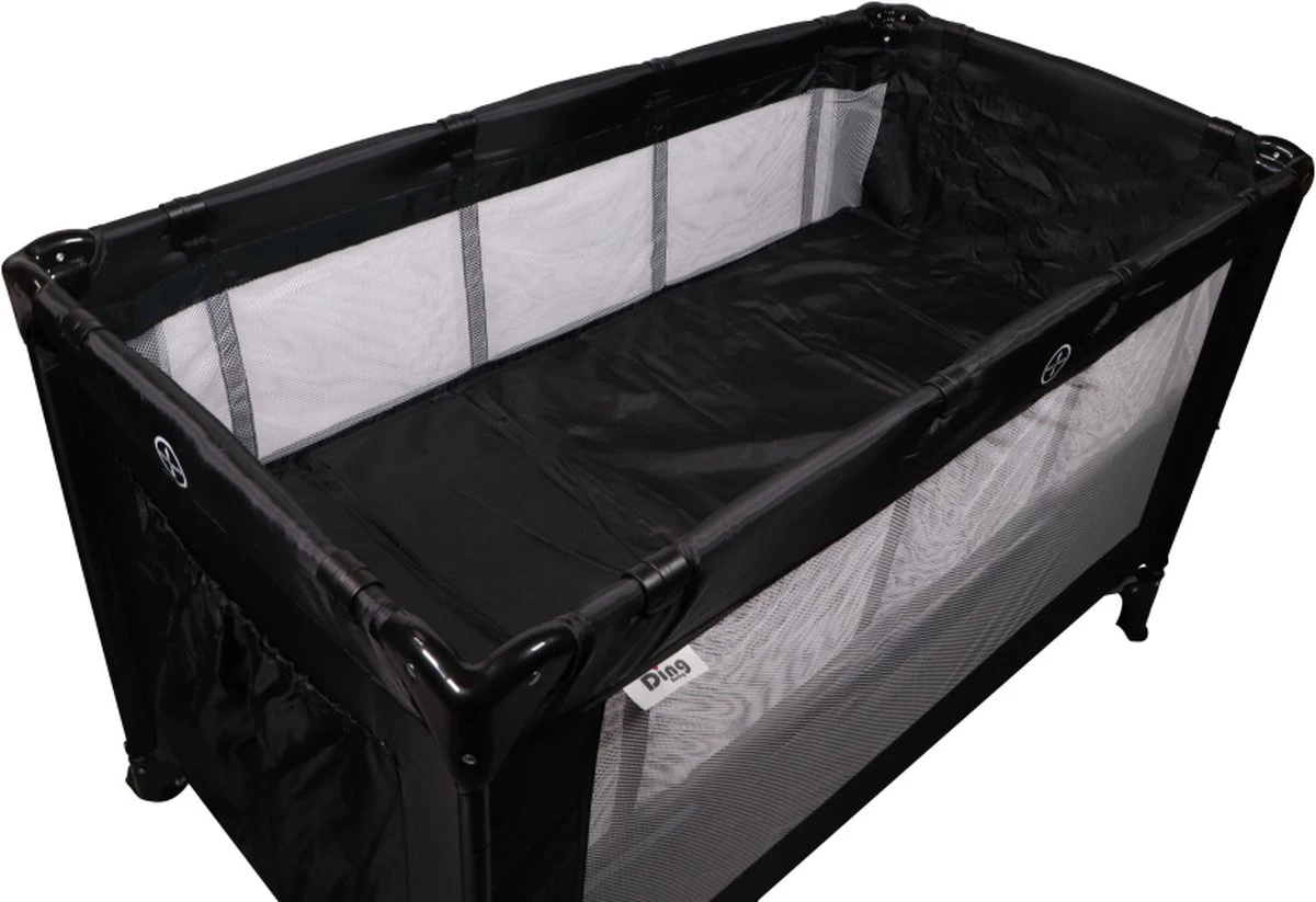Ding Deluxe Black Campingbedje incl. Bodemverhoger Ding Deluxe Black Campingbedje Incl. Bodemverhoger -Baby Verzorging 1200x823 2