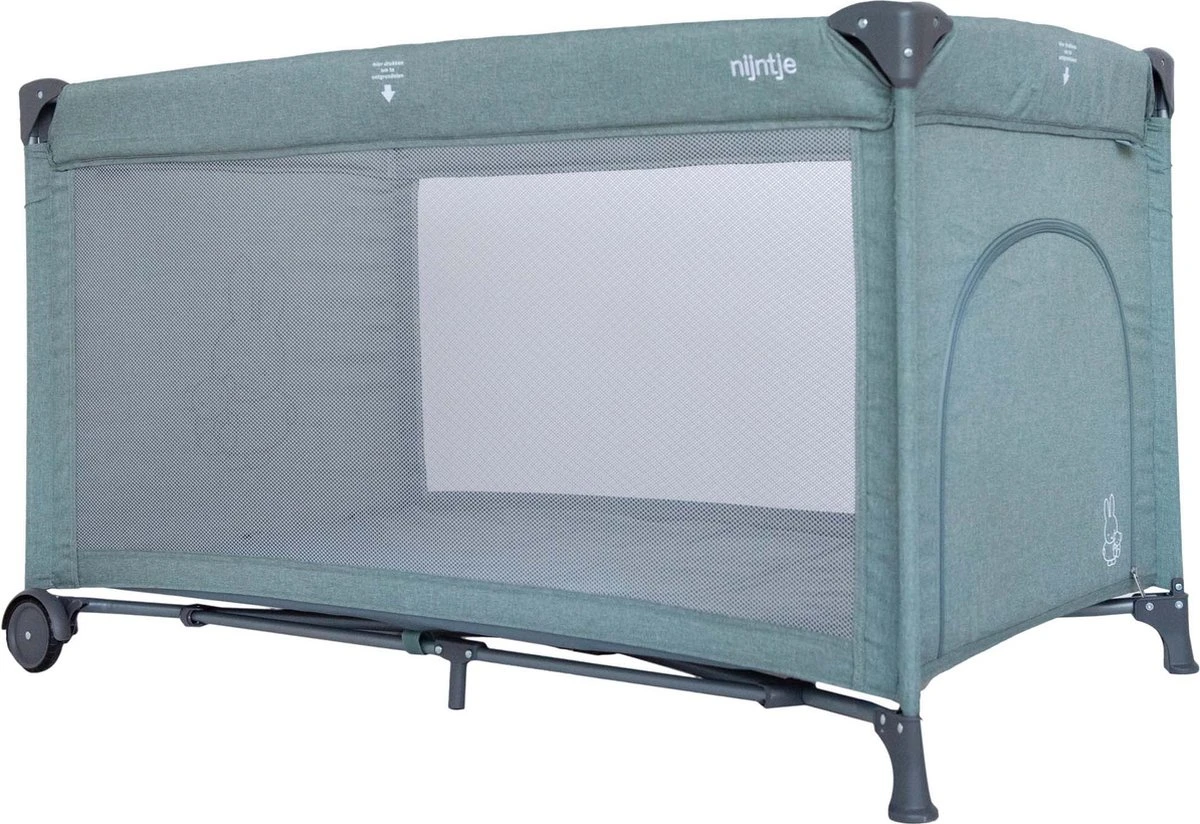 Prénatal Luxe Campingbedje met Bodemmatras - Inclusief Draagtas - Inklapbaar Baby Campingbed - Met Wieltjes en Kruipluik - 120 x 60 cm - Groen Melange / Nijntje Prénatal Luxe Campingbedje Met Bodemmatras - Inclusief Draagtas - Inklapbaar Baby Campingbed - Met Wieltjes En Kruipluik - 120 X 60 Cm - Groen Melange / Nijntje -Baby Verzorging