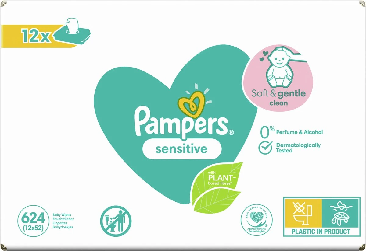 Pampers - Sensitive - Billendoekjes - 1248 doekjes - 24 x 52 Pampers® Pampers - Sensitive - Billendoekjes - 1248 Doekjes - 24 X 52 -Baby Verzorging 1200x825 1