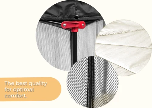 Deryan Draagbare Kinderbox - Zwart - Vaste Matrasbodem - Reisbox - Campingbedje 11 Deryan Draagbare Kinderbox - Zwart - Vaste Matrasbodem - Reisbox - Campingbedje -Baby Verzorging 1200x853