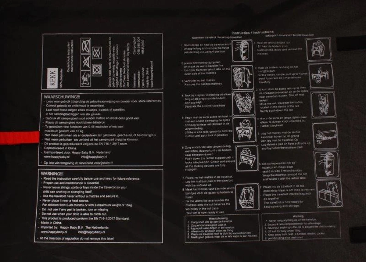 Kekk Campingbed Reisbed voor Baby Zwart Compact Opvouwbaar incl Matras 60 x 120 cm Kekk Campingbed Reisbed Voor Baby Zwart Compact Opvouwbaar Incl Matras 60 X 120 Cm -Baby Verzorging