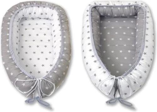MamaLoes Amy Wit Met Grijze Sterren Omkeerbaar Babynest 67042