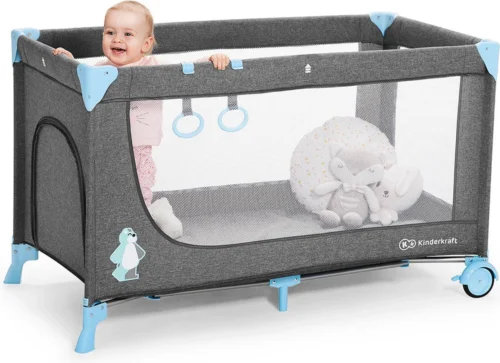 Kinderkraft Joy Luxe - Campingbed Met Schommelfunctie Blauw -Baby Verzorging 1200x870 1