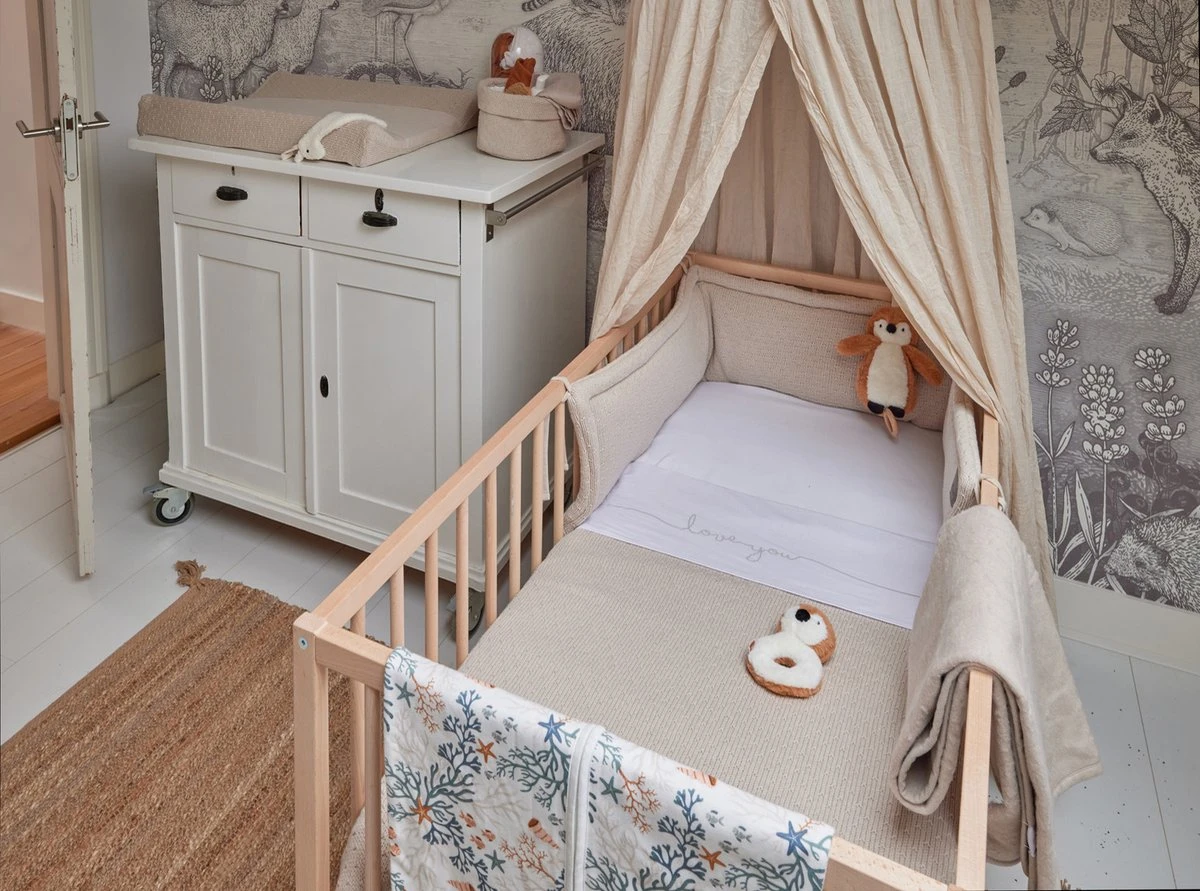 Jollein Bedomrander Bliss Knit 180x35cm - Nougat Jollein Bedomrander Bliss Knit 180x35cm - Nougat -Baby Verzorging