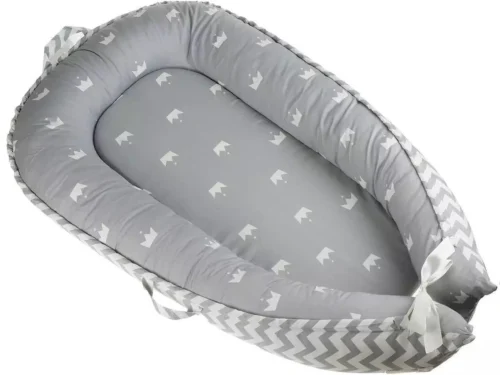 Buxibo Babynestje - Omkeerbare Babynest - Co-Sleeper/Bedbumper - Veilig Slapen - 88x53cm - Grijs