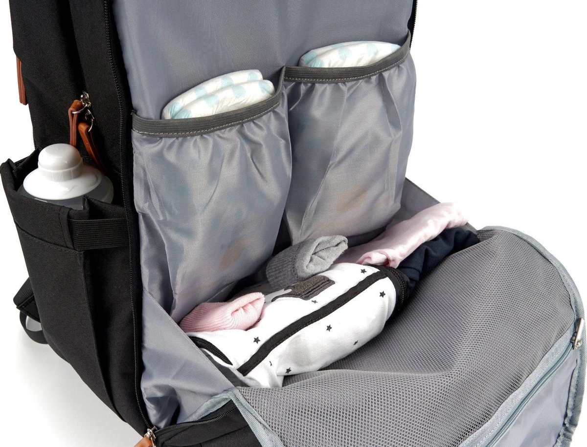 Brisby slijtvaste Luiertas – verzorgingstas – met buggymontage - Zwart Brisby Slijtvaste Luiertas – Verzorgingstas – Met Buggymontage - Zwart -Baby Verzorging