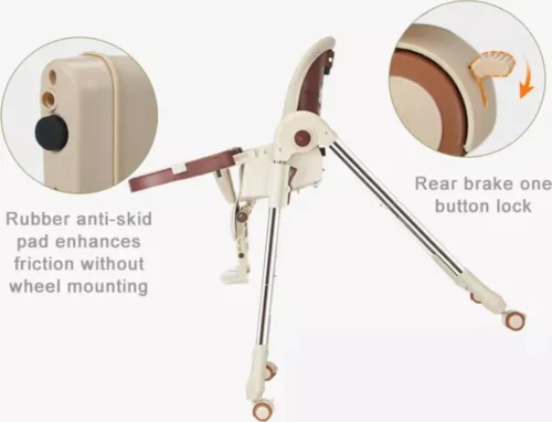 Tissy® 2 In 1 Eetstoel / Kinderstoel – Roze/Wit – Inklapbare Eetstoel Met Speeltafel -Baby Verzorging 1200x917