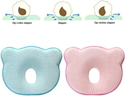 Baby IQ Orthopedisch Baby Hoofdkussen – Traagschuim – Tegen Plat Achterhoofd – Kraamcadeau –Roze – Incl Bandana Slabber -Baby Verzorging 1200x924 1