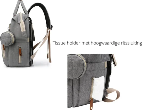 Humpy Dumpy Stijlvolle Luiertas Rugzak (Zwart) Met Uitschuifbaar Verschoon/ Slaap Bedje. Incl. Verschoon Matje, USB Poort & Buggy Straps -Baby Verzorging 1200x930 2