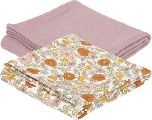 Little Dutch - Swaddle Doeken 70 X 70 Vintage Little Flowers / Pure Mauve -Baby Verzorging 1200x948