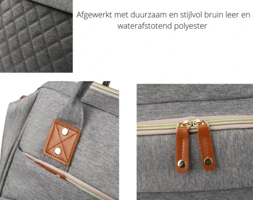 Humpy Dumpy Stijlvolle Luiertas Rugzak (Grijs) Met Uitschuifbaar Verschoon/ Slaap Bedje. Incl. Verschoon Matje, USB Poort & Buggy Straps -Baby Verzorging 1200x950 1