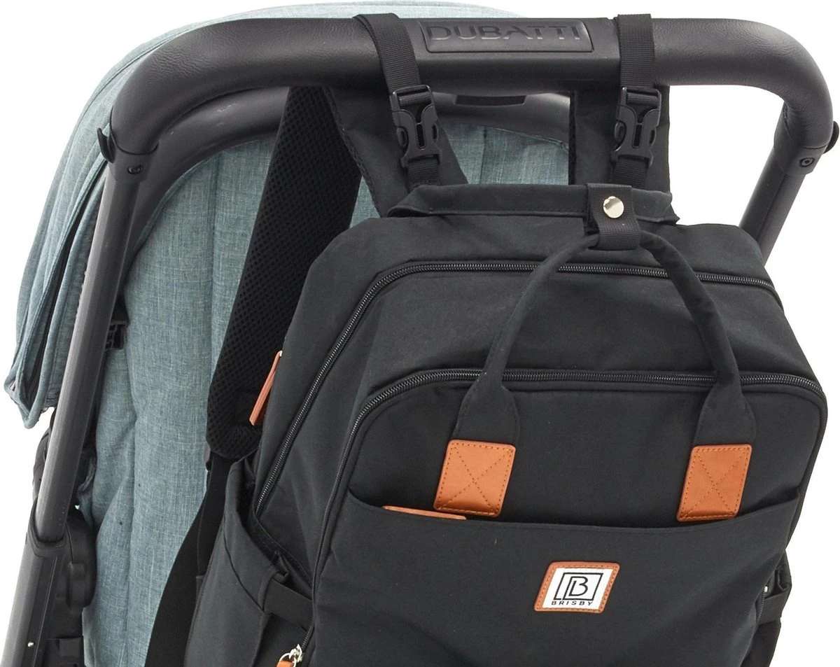 Brisby slijtvaste Luiertas – verzorgingstas – met buggymontage - Zwart Brisby Slijtvaste Luiertas – Verzorgingstas – Met Buggymontage - Zwart -Baby Verzorging