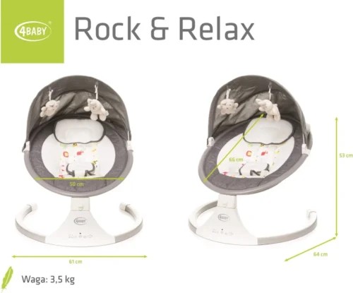 4Baby Rock 'n Relax Grijs - Babyschommel - Elektronische BabySwing - 5 Snelheden - Inclusief Accessoires 11 4Baby Rock 'n Relax Grijs - Babyschommel - Elektronische BabySwing - 5 Snelheden - Inclusief Accessoires -Baby Verzorging 1200x996 4