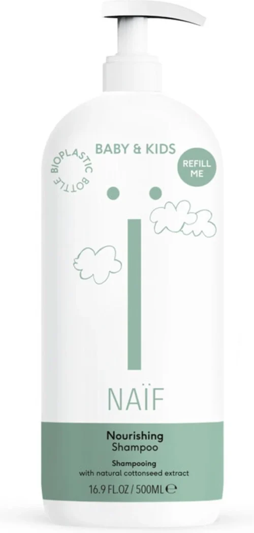Naïf Voedende Shampoo Pompfles - Baby En Kids - 500ml - Met Natuurlijke Ingrediënten -Baby Verzorging 572x1200