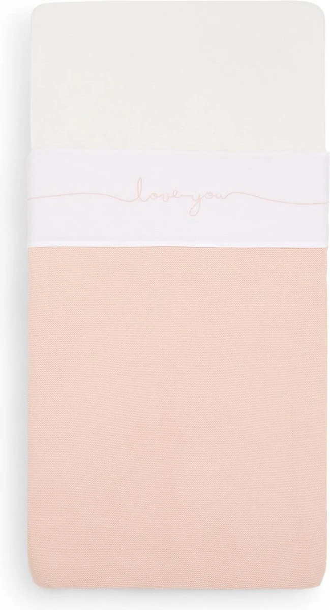 Jollein Baby Laken Ledikant 120x150cm Love you - Pale Pink Jollein Baby Laken Ledikant 120x150cm Love You - Pale Pink -Baby Verzorging 649x1200 2