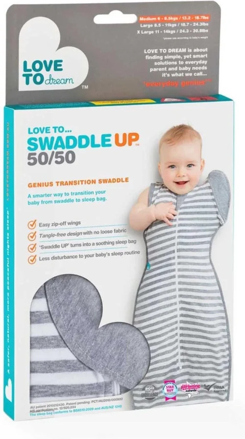 Love To Dream™ Babyslaapzak Swaddle Up™ - Inbakeren Afbouwen - Baby 4-6 Maanden - 11-14 Kg - All Season - Grijs 6 Love To Dream™ Babyslaapzak Swaddle Up™ - Inbakeren Afbouwen - Baby 4-6 Maanden - 11-14 Kg - All Season - Grijs -Baby Verzorging 672x1200 4