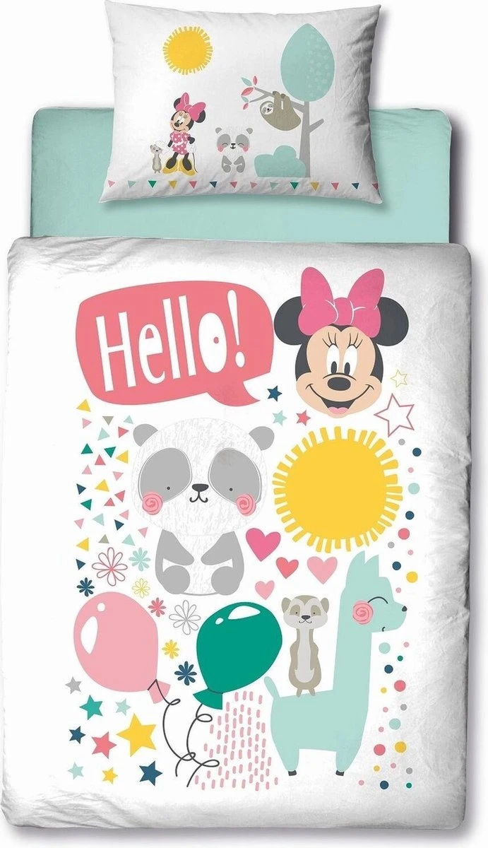 Minnie mouse Ledikant dekbedovertrek Hello 100x135 cm Minnie Mouse Ledikant Dekbedovertrek Hello 100x135 Cm -Baby Verzorging 691x1200 4