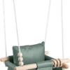 Baby / Kinder Schommel Voor Binnen Of Buiten! - Luxe Baby Swing ZeeGroen - Schommelstoel Inclusief Zachte Kussens En Bevestigingsmaterialen