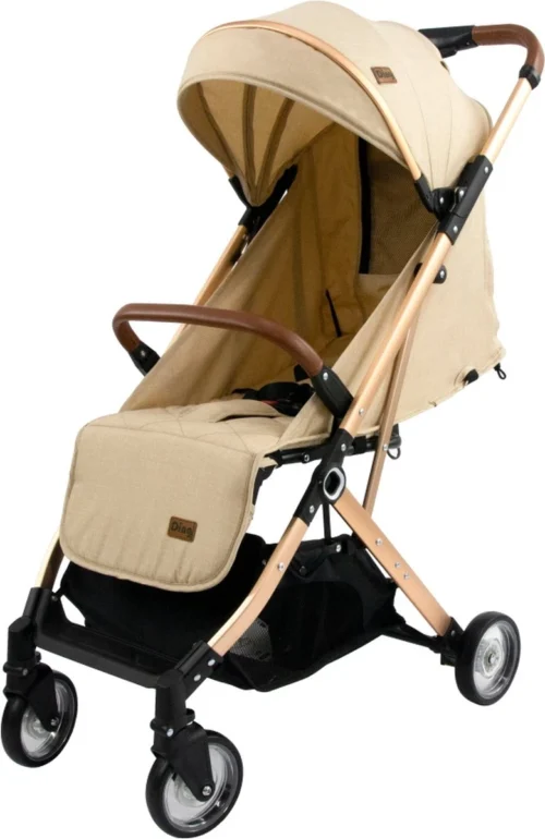 Ding Vivo Wandelwagen - Beige/Rose - Inklapbare Buggy - Inclusief Boodschappenmandje En Zonnekap -Baby Verzorging 779x1200