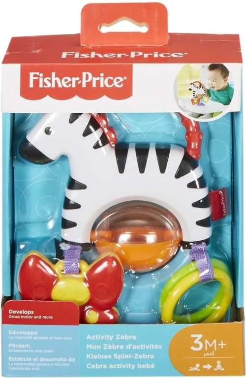 Fisher Price - Activity Zebra - Rammelaar - Speeltje En Bijtring - Grijpspeelgoed -Baby Verzorging 781x1200