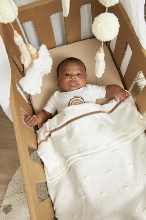 Meyco Knots Wiegdeken - 75x100 Cm - Offwhite -Baby Verzorging 800x1200 167