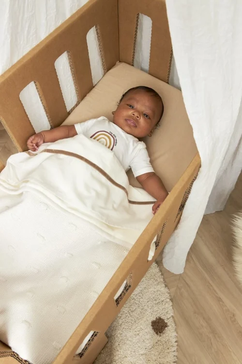 Meyco Knots Wiegdeken - 75x100 Cm - Offwhite -Baby Verzorging 800x1200 168