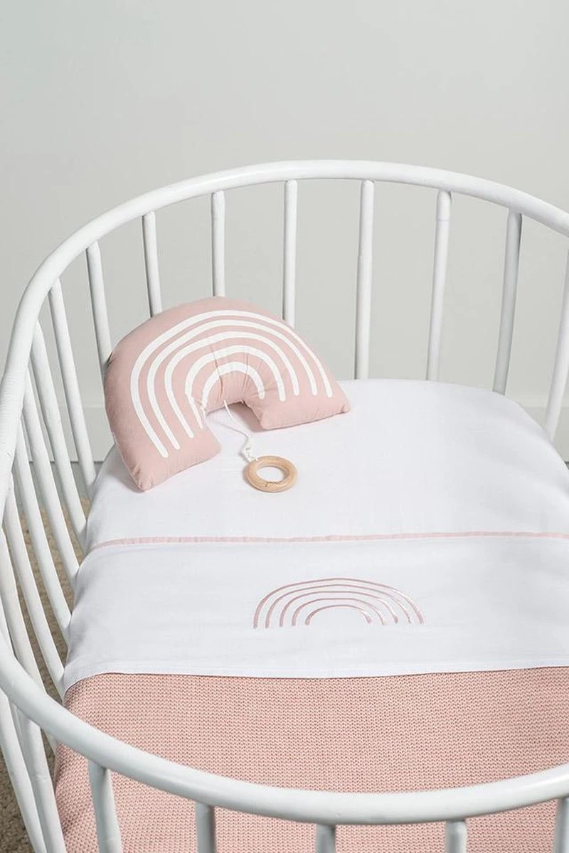 Jollein Baby Laken Wieg 75x100cm Rainbow - Blush Pink Jollein Baby Laken Wieg 75x100cm Rainbow - Blush Pink -Baby Verzorging 800x1200 265