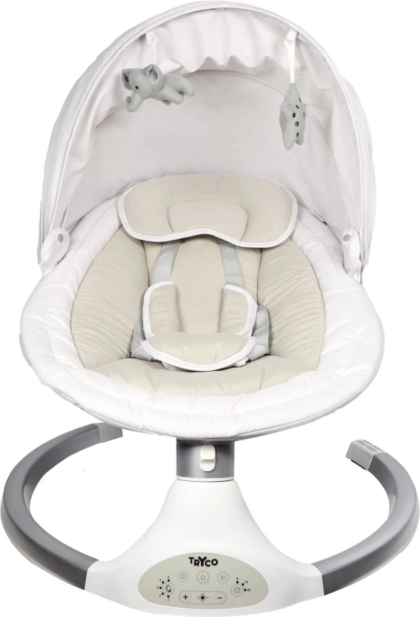 Tryco Hugg Swing Babyschommel - Zilver/Wit - Draaibare babyswing - Met Muziek Tryco Hugg Swing Babyschommel - Zilver/Wit - Draaibare Babyswing - Met Muziek -Baby Verzorging 818x1200 3