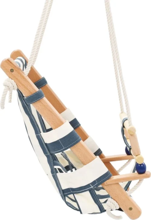 Merkloos Babyschommel Met Gordel Hout Blauw- Babyschommel Buiten - Baby Schommel Tuin - Peuterschommel - Kinderschommel - Schommelzitje -Baby Verzorging 823x1200 1