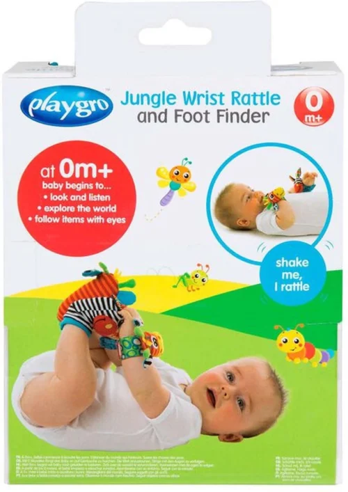 Playgro Pols- En Voetrammelaarset Zebra & Giraf - Set Van 4 Stuks, 2 Polsbandjes En 2 Rammelsokjes -Baby Verzorging 849x1200