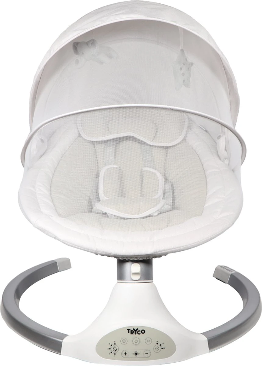 Tryco Hugg Swing Babyschommel - Zilver/Wit - Draaibare babyswing - Met Muziek Tryco Hugg Swing Babyschommel - Zilver/Wit - Draaibare Babyswing - Met Muziek -Baby Verzorging 859x1200 3
