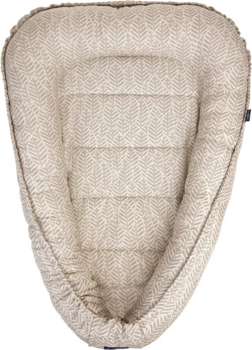 Zaffiro Leaves Babynestje - Beige - Hoes Van 100% Katoen