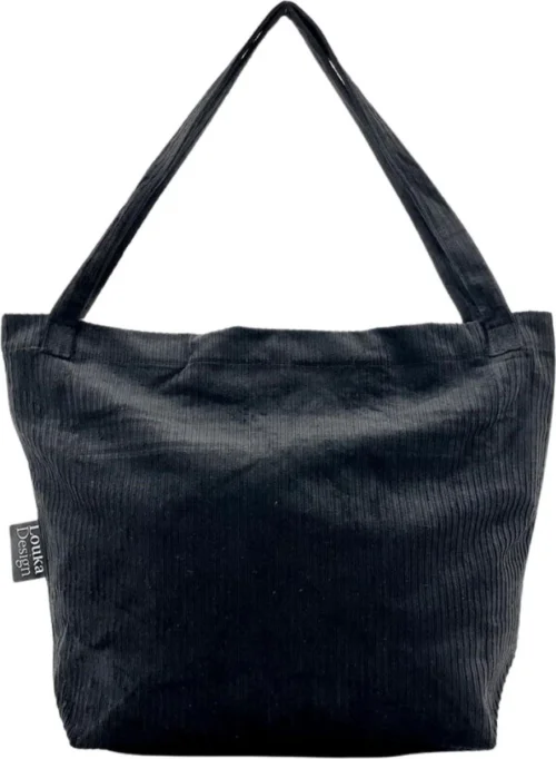 Louka Mom Bag Rib Zwart - Luiertas - Trendy Shopper - Verzorgingstas Baby - Boodschappentas Kinderwagen -Baby Verzorging 880x1200