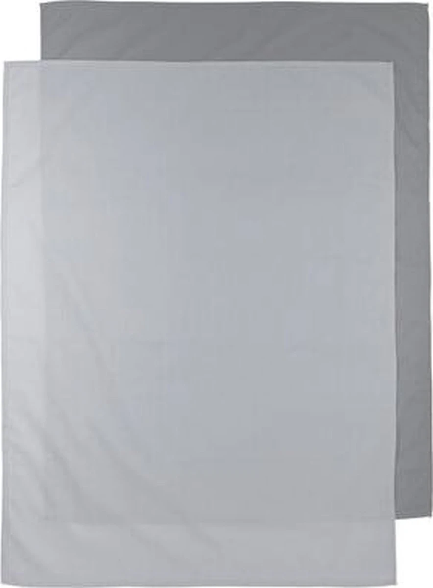 Meyco Uni wieglaken - 2-pack grey/light grey - 75x100cm Meyco Uni Wieglaken - 2-pack Grey/light Grey - 75x100cm -Baby Verzorging 884x1200 3