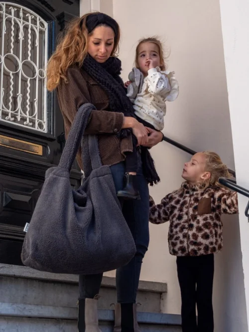 Mozz Mom Bag Teddy Dark Grey