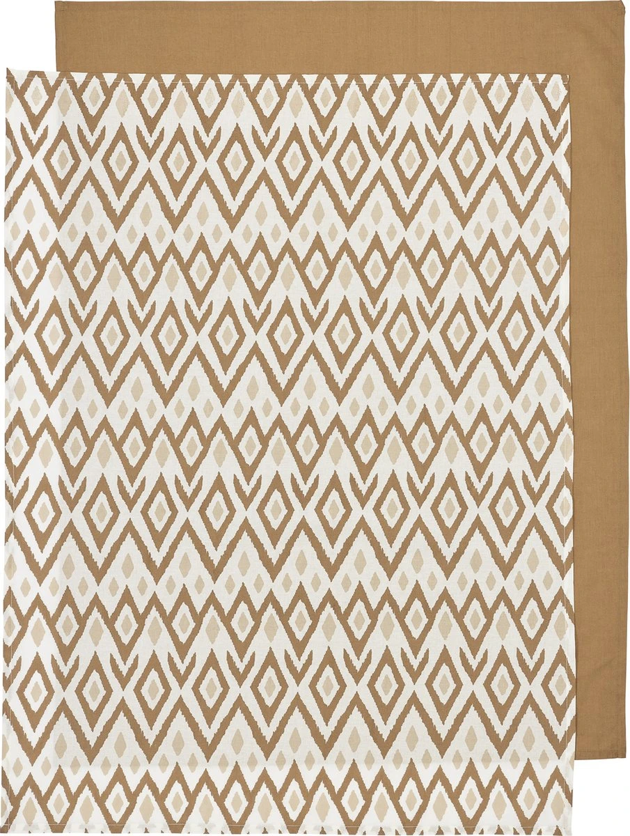 Meyco Ikat/Uni wieglaken - 2-pack - sand/toffee - 75x100cm Meyco Ikat/Uni Wieglaken - 2-pack - Sand/toffee - 75x100cm -Baby Verzorging 905x1200 6