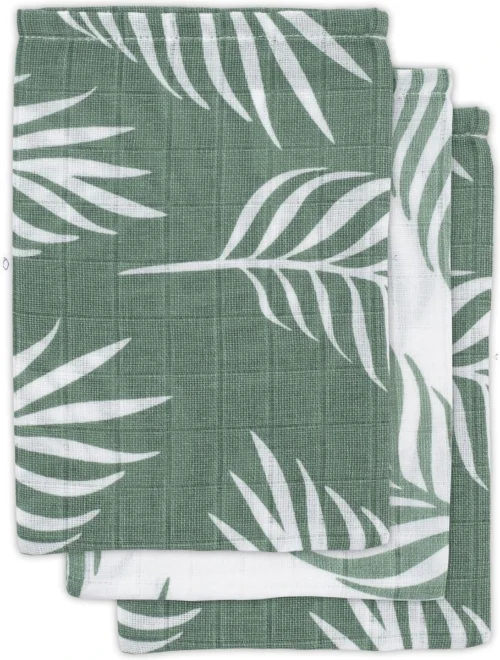 Jollein Baby Hydrofiel Washandje Nature - Ash Green - 3 Stuks