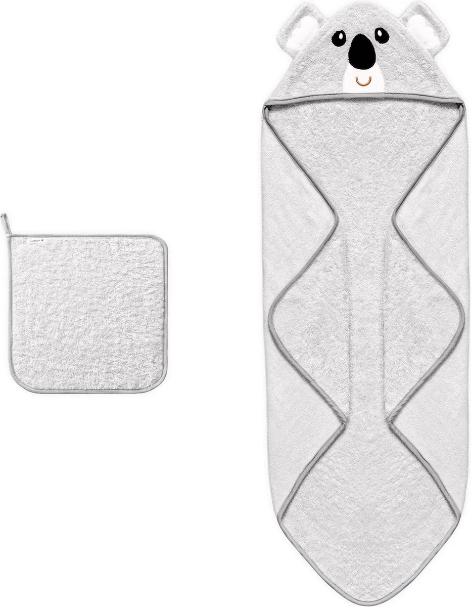 Navaris badcape met capuchon voor baby - Set met badcape en washandje - 100% bamboe - Voor baby's van 0-12 maanden - Oeko-tex gecertificeerd - Koala Navaris Badcape Met Capuchon Voor Baby - Set Met Badcape En Washandje - 100% Bamboe - Voor Baby's Van 0-12 Maanden - Oeko-tex Gecertificeerd - Koala -Baby Verzorging 932x1200 2
