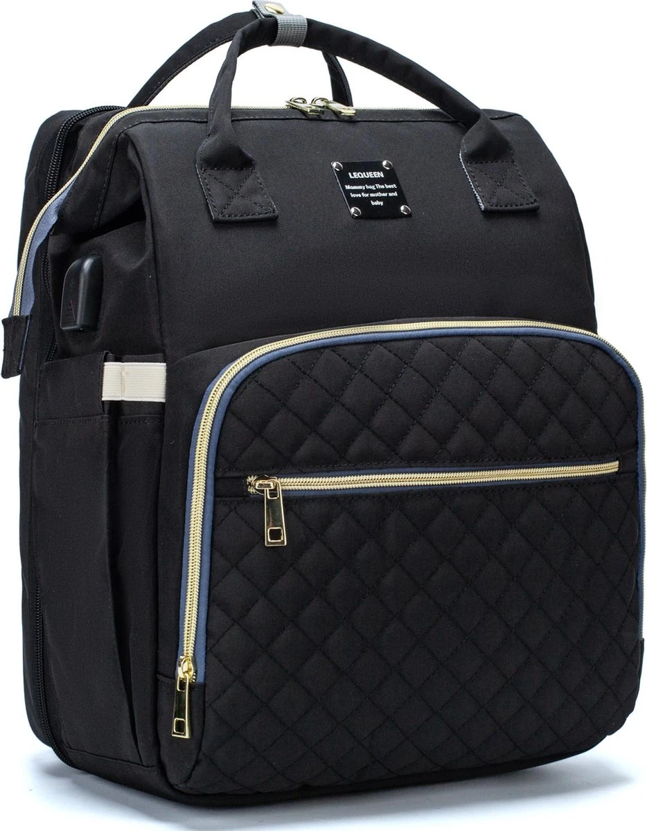 Luiertas - Multifuctioneel luiertas 3 In 1 - Met Babybedje - Met Verschoningsmatje - Zwart - Met Usb - Met Verdikt Matras Luiertas - Multifuctioneel Luiertas 3 In 1 - Met Babybedje - Met Verschoningsmatje - Zwart - Met Usb - Met Verdikt Matras -Baby Verzorging 934x1200 1