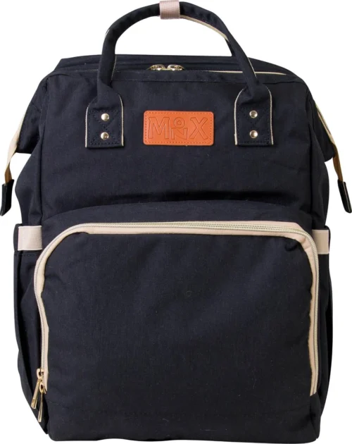 Luiertas Rugzak - Monx Luiertas Verzorgingstas Met Uitklapbaar Babybedje - Overzichtelijke Luierrugzak Extra Buggy En Kinderwagen Haken Inclusief Geïsoleerde Flessenhouder - Zwart