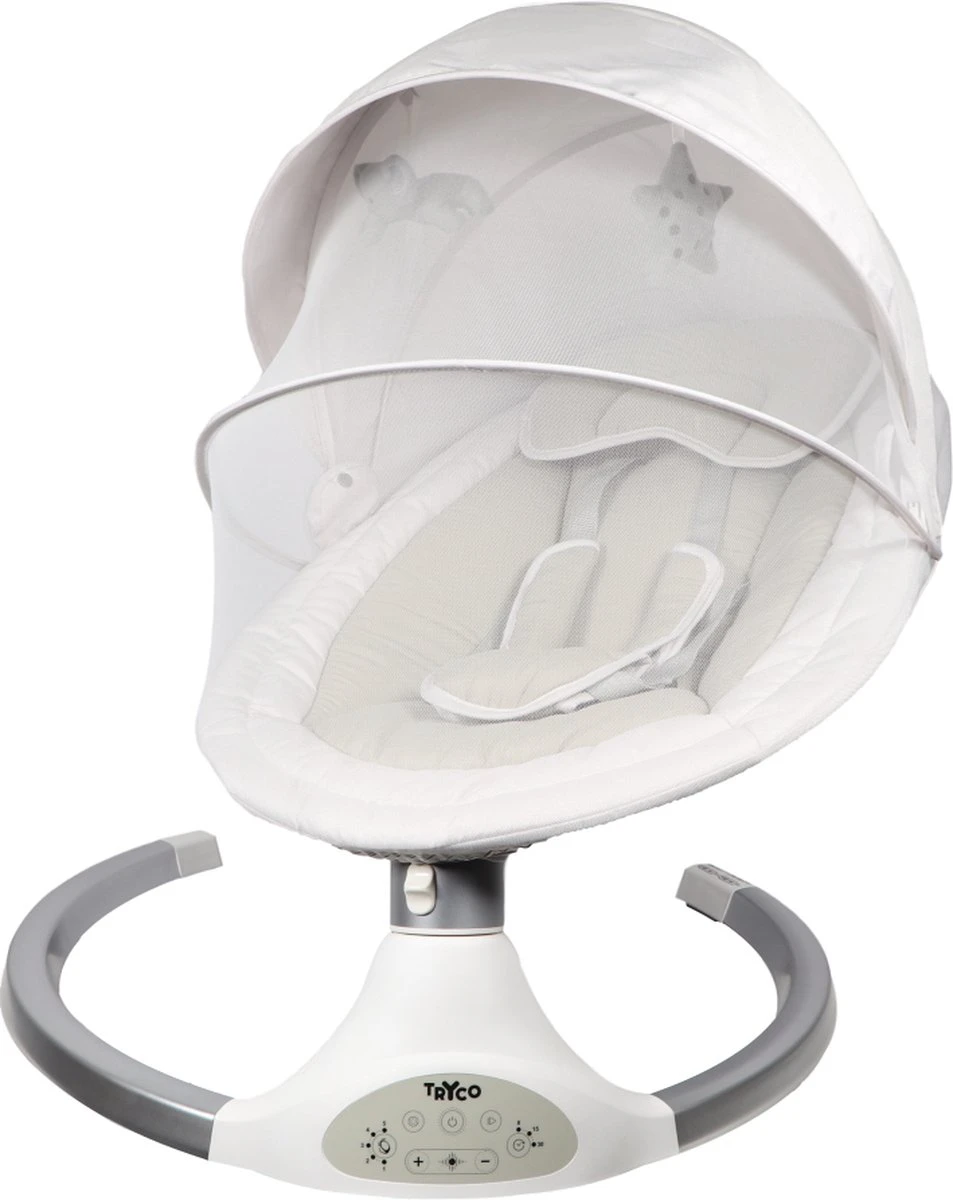 Tryco Hugg Swing Babyschommel - Zilver/Wit - Draaibare babyswing - Met Muziek Tryco Hugg Swing Babyschommel - Zilver/Wit - Draaibare Babyswing - Met Muziek -Baby Verzorging 953x1200 3