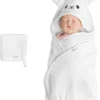 Navaris Badcape Met Capuchon Voor Baby - Set Met Badcape En Washandje - 100% Bamboe - Voor Baby's Van 0-12 Maanden - Oeko-tex Gecertificeerd - Schaap -Baby Verzorging 976x1200 1